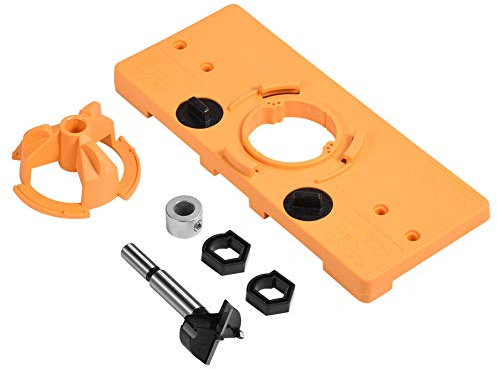 Estink Plantilla de Perforación para Bisagras de Copa, 35mm, Kit de Guía para Taladro, Herramienta de Carpintería