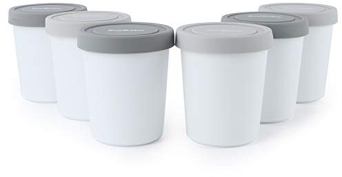 SveBake Eisbehälter für Speiseeis 180ml - 6er-Set mit Deckeln aus Silikon, Behälter Hausgemachte für Eiscreme