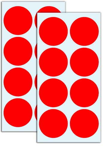50mm Punktaufkleber Klebepunkte Aufkleber Etiketten Markierungspunkte - Rot, 240 Stück