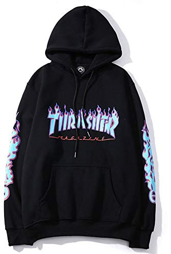 zhaojiexiaodian Herren Hoodie, Casual Hoodie Pullover Hip Hop Street Style Sweatshirt Unisex Langarm Kapuzenpullover, Pullover, Sweatshirt (DE/NL/SE/PL, Alphanumerisch, XL, Schwarz)