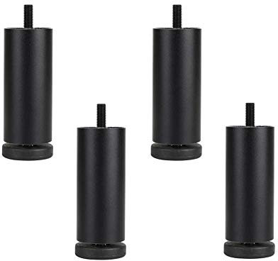 Fashionapple 4 Stück Aluminiumlegierung, Sofafüße, Möbelfüße, Höhenversteller, Schrankersatzbeine, Schrankstützbeine, Möbelbein mit Gewinde – M8-Gewinde,(schwarz,15 cm)