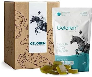 Geloren HA - Acido Ialuronico - Cubetti di Gelatina Naturale per Cavalli, per fornire legamenti e articolazioni con sapore di ciliegia (confezione singola)