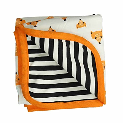 Blade & Rose | Blanket For Babies & Toddlers |95% Cotton | Cream/Orange | Fox Design