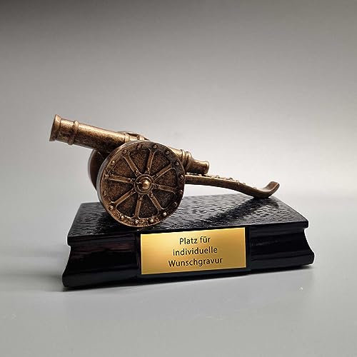 eberin – 7,5 cm Bronze Torschützenkanone Pokal Trophäe Award mit Gravur – Fußball Auszeichnung für Top-Leistung – exklusiv und individuell