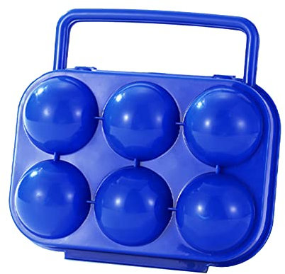Boîte à œufs portable à 6 compartiments en plastique avec poignée résistante aux chocs pour camping, pique-nique, randonnée, voyage