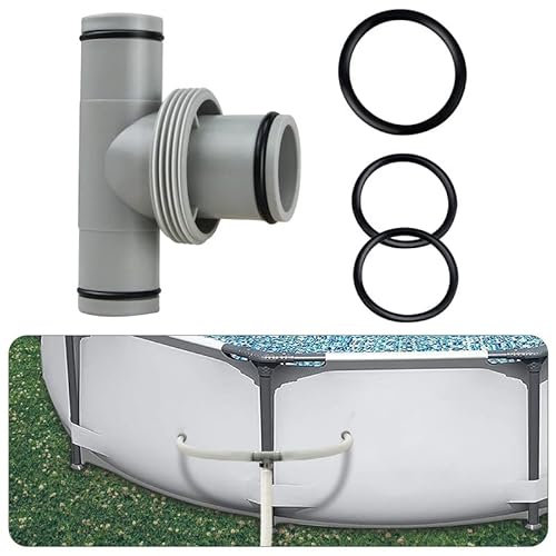 Raccord de tuyau de piscine en T - Diamètre : 32 mm vers Ø 38 mm - 3 voies - Adaptateur de tuyau de piscine