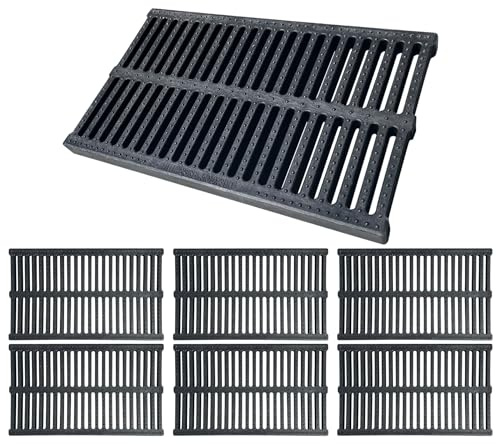 Natotela A15 6 Pack Polymer Plastic Channel Drain Grate-19.7x11.8x1.2 in Durable Trench Cover,Total Length 118 in Polymer Drain Strainer,Outdoor Drain Grates for Yard Sidewalk Patio Houseside