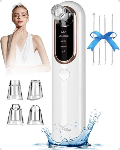Yccu Mitesserentferner Porenreiniger Porensauger 4 Modi Pickelsauger Vakuumsauger zur Gesichtsreinigung Akne Behandlung Mitesser Sauger Hautpflege