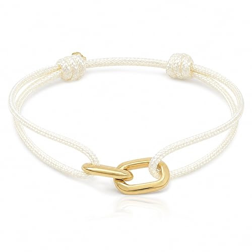 Tillverkad av Nami surfararmband för män och kvinnor • Segelrep handgjord och flätad • Maritim och minimalistisk • 100 % vattentät och justerbar • Gåvor till män, 18 centimeters, Rostfritt stål
