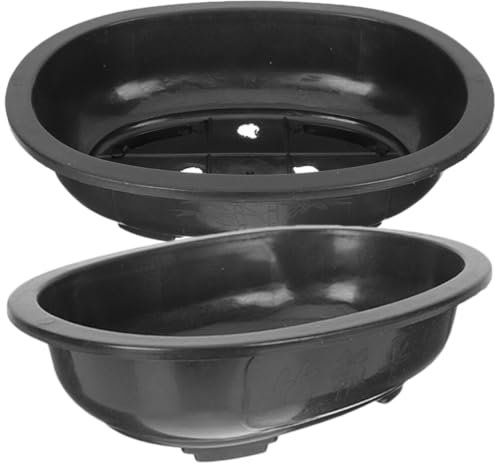 Angoily 2 Pcs Bonsai Training Pots 30.5 X 23 cm Large Bonsai Pot Oval Succulent Planter with Drainage Hole For Garden Balcony Office