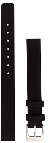 Skagen Uhrenarmbänder für Damen 12mm, Schwarz Leder, original ersatzband für 358XSSLBC