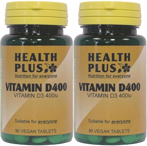 Health Plus Vitamin D 400iu Vitamin D Supplement - 90 Tablets (Pack of 2)