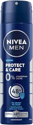 NIVEA MEN Protect & Care Deo Spray, hautfreundliches Deospray ohne Aluminium (ACH) mit 48h Deo-Schutz, pflegendes Deodorant ohne Ethylalkohol (150 ml)