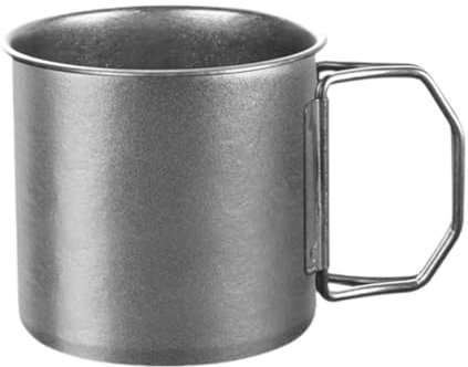 Ronyme Tragbarer Campingbecher mit Klappgriffe 350 Ml Zum Kochtour Rucksack