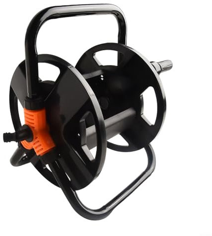 HEBEOT Enrouleurs de tuyau d'arrosage pour tuyau d'arrosage - Enrouleurs portables - Support de rangement pour outils de lavage de voiture - 34 x 26 x 23 cm