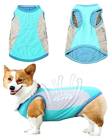 MUNSKT Dog Cooling Vest Cool coat Jacket for Dogs Soft Comfortable with Reflective Strip for Summer (Blue, XXXL)