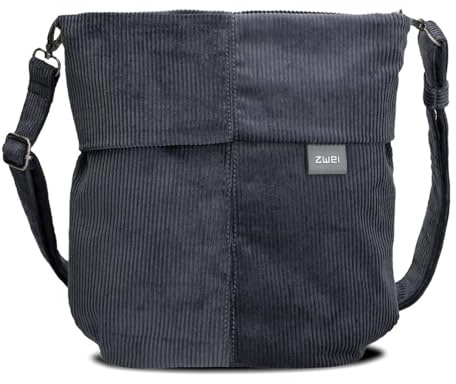 Zwei Damen Handtasche Mademoiselle.M M90 Umhängetasche 6 Liter klassische Crossbody Bag, weiches Kunstleder, Schulter-Tasche inklusive zweitem kurzen Gurt (cord-polar)
