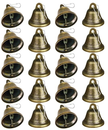 Campanas Navideñas Decoración, 20 Piezas Colgantes, Campanas Rústicas para Decoración En Navidad En Casa Jardín Iglesia Bodas Fiestas Puerta Exterior