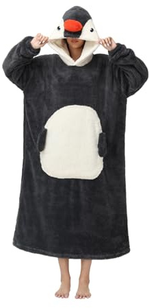 chuangminghangqi Übergroße Kapuzendecke, Sweatshirt, Plaid, Unisex, mit großer TV-Tasche, Decke, eine Größe für alle, Geschenk für den Winter, Cocooning, One size