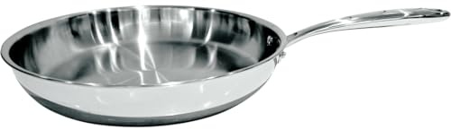 NERTHUS 1579 - Stainless Steel Pan with 3 Layers - Full Induction Base, Non-Stick Coating, Compatible with All Hobs, Professional and Durable