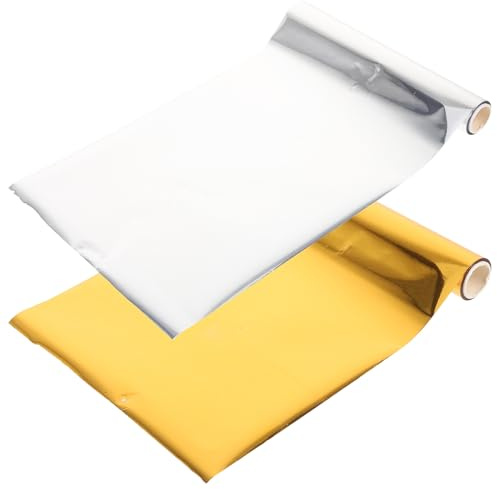 CONGARTENO 2 Pellicola Termica in Alluminio per Transfer Creativi in Foil Attivato dal Calore per Progetti DIY Adatti per Tessuti Nastrini e Pelle per Artigianato e Regali Festivi
