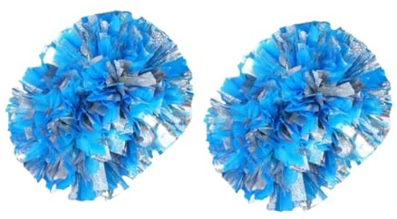 4 pezzi Pompon da cheerleading Accessori for feste e scuole Per Sport(Blue)