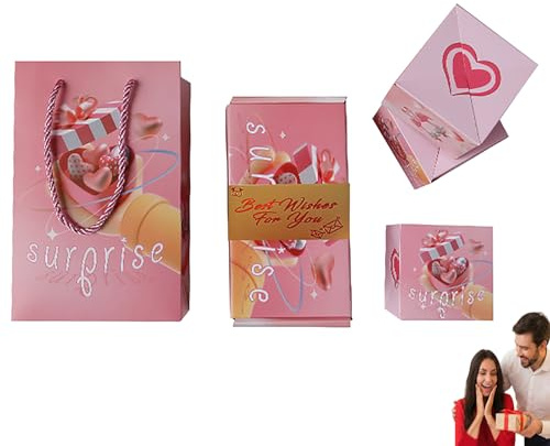 Caja de regalo sorpresa de explosión, caja de regalo plegable para dinero, cajas de regalo para el día de San Valentín, cumpleaños, aniversario, esposa, boda, día de San Valentín, madre y amigos
