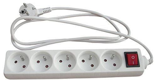 Lot de 2 Blocs 5x16A + Interrupteur - Blanc - Zenitech