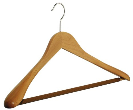 5 x pieperconcept Kleiderbügel 7209 mit Steg, buche natur