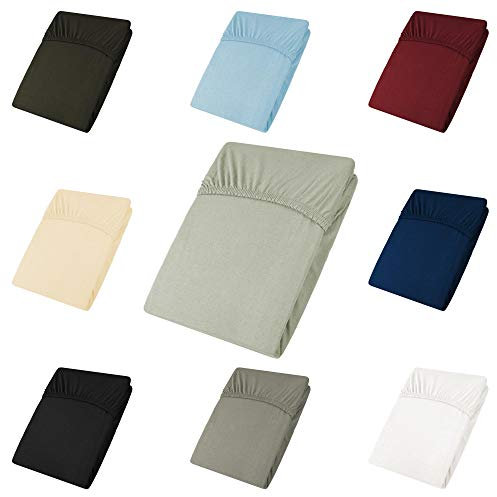 CelinaTex Active Topper Spannbettlaken 140x200-160x200 cm Silber grau Baumwolle Bettlaken Jersey Laken