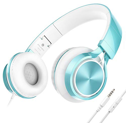 AILIHEN MS300 Cuffie Cablate Con Microfono Per Chromebook Laptop Computer Smartphone, Cuffie Leggere Pieghevoli Da 3,5 mm Per Aula Online Per Ragazzi E Ragazze Della Scuola(Verde Limone)