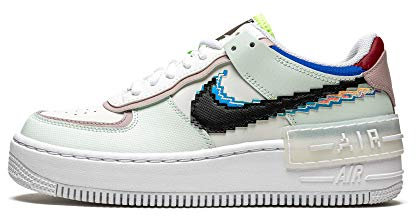 Nike Air Force One Shadow SE Barely Grn/Wht/PLT Violet/Blk (CV8480 300) -, verde (Appena Verde/Bianco/Platino Viola/Nero), 39 EU