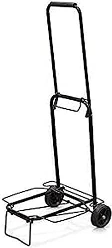 QUIRUMED Carro portacamillas básico. Plegable, Ligero, 2 ruedas, Estructura de metal, Mango acolchado, Color Negro, Universal