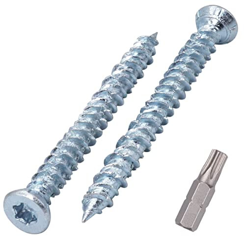 SKIR'CO (10 Stück) Betonschrauben, verzinkt, 7,5 x 72 mm, Senkkopf, Mauerwerk Schrauben, Rahmen Befestigungsschraube