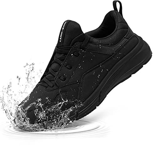 LARNMERN Kochschuhe Herren rutschfeste Küchen Arbeitsschuhe Wasserfeste Koch Schuhe Männer Laufsohle Non-Slip OHNE-Stahlkappe,Schwarz,44