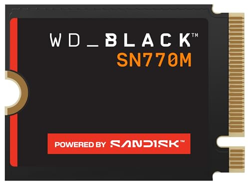 WD_BLACK 1TB SN770M M.2 2230 NVMe SSD for Handheld Gaming Devices, Speeds up to 5,150MB/s, TLC 3D NAND, Great for Steam Deck and Microsoft Surface - WDBDNH0010BBK-WRSN