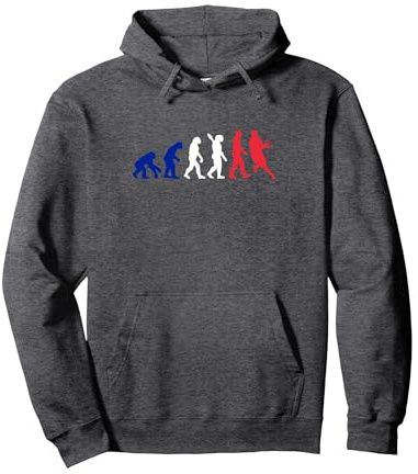 Sportif Joueur De Rugby Évolution Cool Hommes Rugby Sweat à Capuche, Unisexe pour Adultes, Chiné Foncé, L