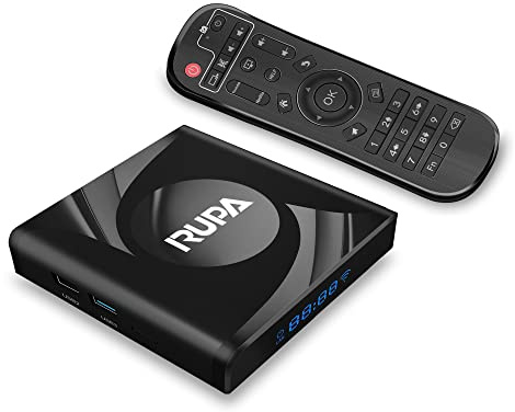 RUPA Android TV-box, Android Box 13.0 med 4 G RAM 32 G ROM WiFi6 Enternet 10/100 m Bluetooth 5.0 USB3.0 stöder 3D 8K TV-box