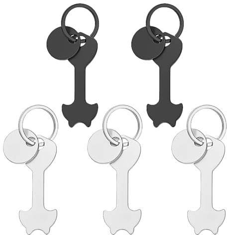 Neyared 5PCS Trolley Key Release Tool, Trolly Coin for Supermarket Cart Trolley Key (Black, White)
