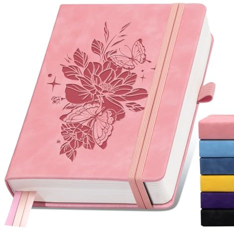 Lined Journal Notebook 365 Pages, A5 Leather Journals for Writing Women & Men, Hardcover Notebook with 100GSM Thick Paper, Daily Journal Notebook for Travel, Work, School, Note Taking, College Ruled