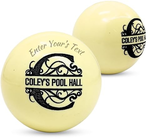 LA VILLA DECORE Balles de billard personnalisables avec votre propre texte ou logo – Améliorez la marque de votre salle de billard ou créez un cadeau unique en son genre