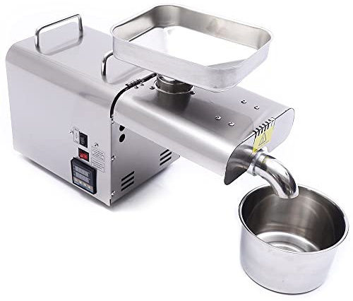 Edelstahl Ölpressmaschine 750W Automatische Edelstahl Ölpresse für Hanfsamen Erdnüsse Sojabohnen Sonnenblumenkerne Sesamsamen Biopresse