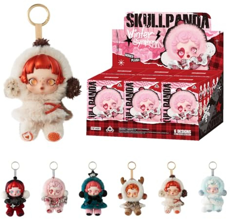 POP MART SKULLPANDA Winter Symphony Series Plush Pendant Full Set | Creative Random Collectible Chibi Character Doll Blind Box, Bag Charms Keychain, Home Decor, Ideal Gift for Girls Women