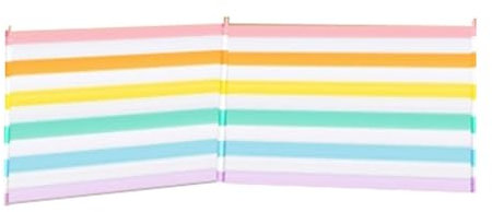 MARBUENO SUMMER Windschutz, 3 Stöcke, Stahl, Polyester, bunte Streifen, 240 x 80 cm, Strand, Pool, Garten und Camping 10495