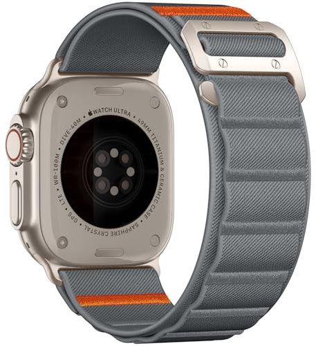 Bandletic Sportarmband för Apple Watch Ultra/Ultra 2 (49 mm), Robust loop-armband, mjukt elastiskt med G-krok, 46 mm (Series 10), 45 mm (Series 9/8/7), 44 mm (SE2/SE/6/5/4), 42 mm (3/2/1)