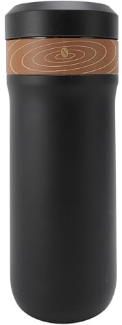 PODSJD Thermal Stainless Steel French Press Coffee Mug 320ml Double Layer Insulation - 8 Hour Heat Retention, 4 Layer Filter Mesh, Portable Travel Press for Single Serve