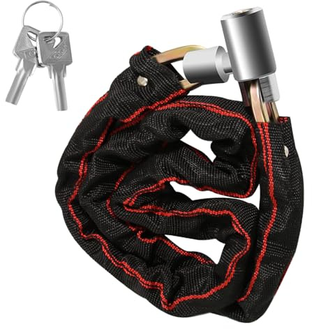 Whoasyst Cadena de seguridad para bicicleta, con candado antirrobo, para motocicleta, scooter, bicicleta