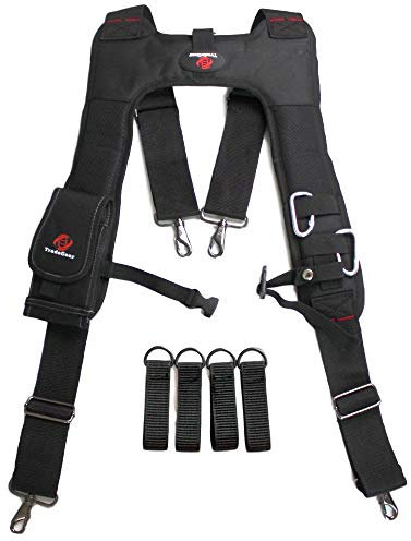 TradeGear Elektriker-Belt & Bag Combo - Heavy Duty Elektriker Werkzeuggürtel Entwickelt für maximalen Komfort und Haltbarkeit - Ideal für alle Elektriker Werkzeuge HOSENTRÄGER