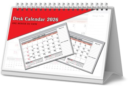 2026 One Month to View UK Stand Alone Desk Office Table Calendar Planner by Arpan