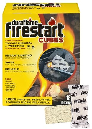 Duraflame Fire Starter Bundle – Firestart Cubes Firelighters 18 Pack & Quick Start Firelighters 4 Pack for Grills, Smokers, Fire Pits, Fireplaces and Campfires